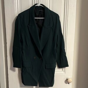 Dark green Zara oversized blazer coat